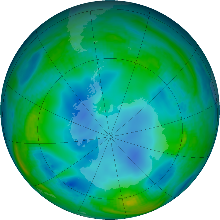 Antarctic ozone map for 01 June 1988